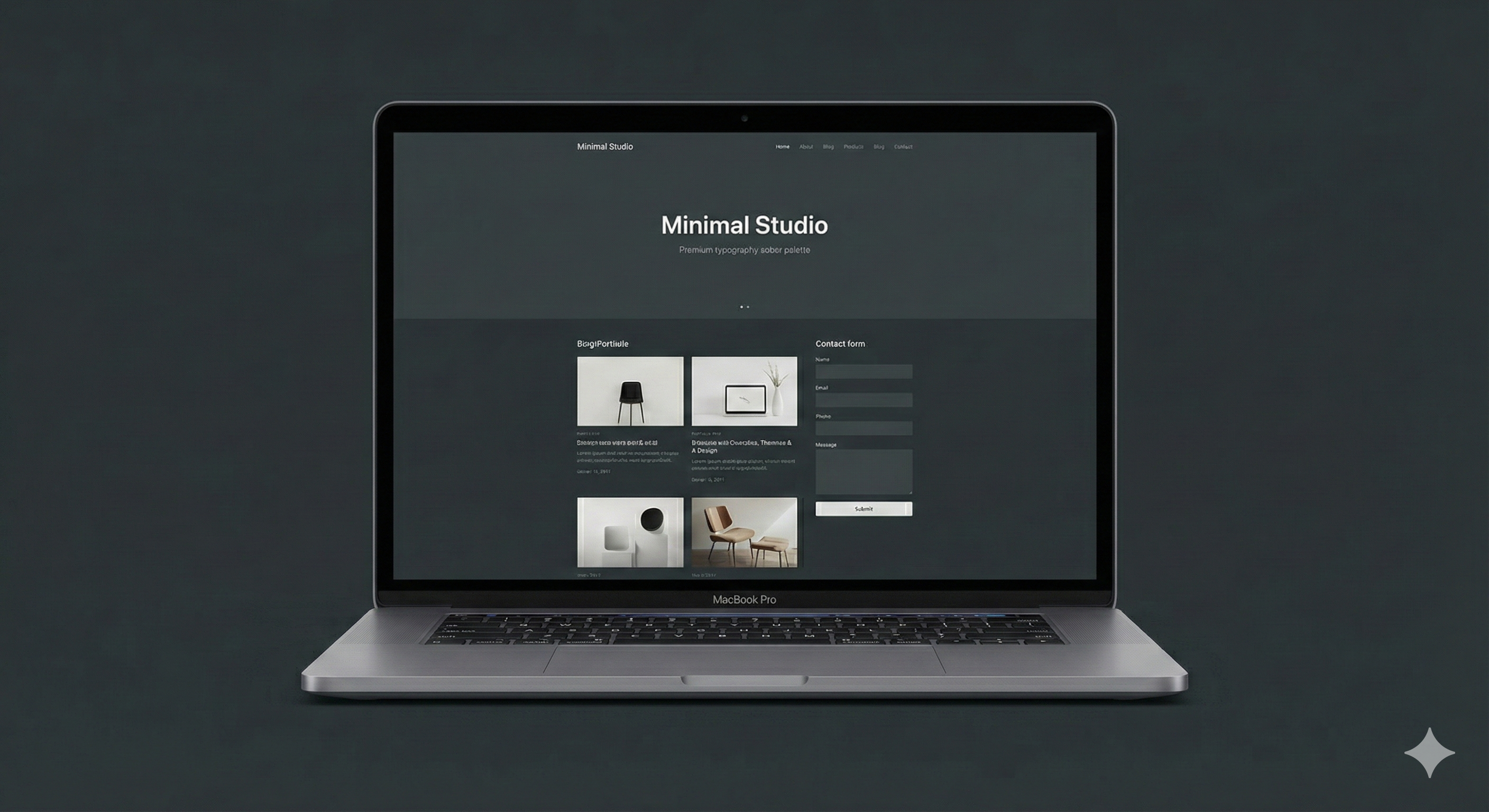 Aperçu du style minimal avec palette neutre et mise en avant du contenu